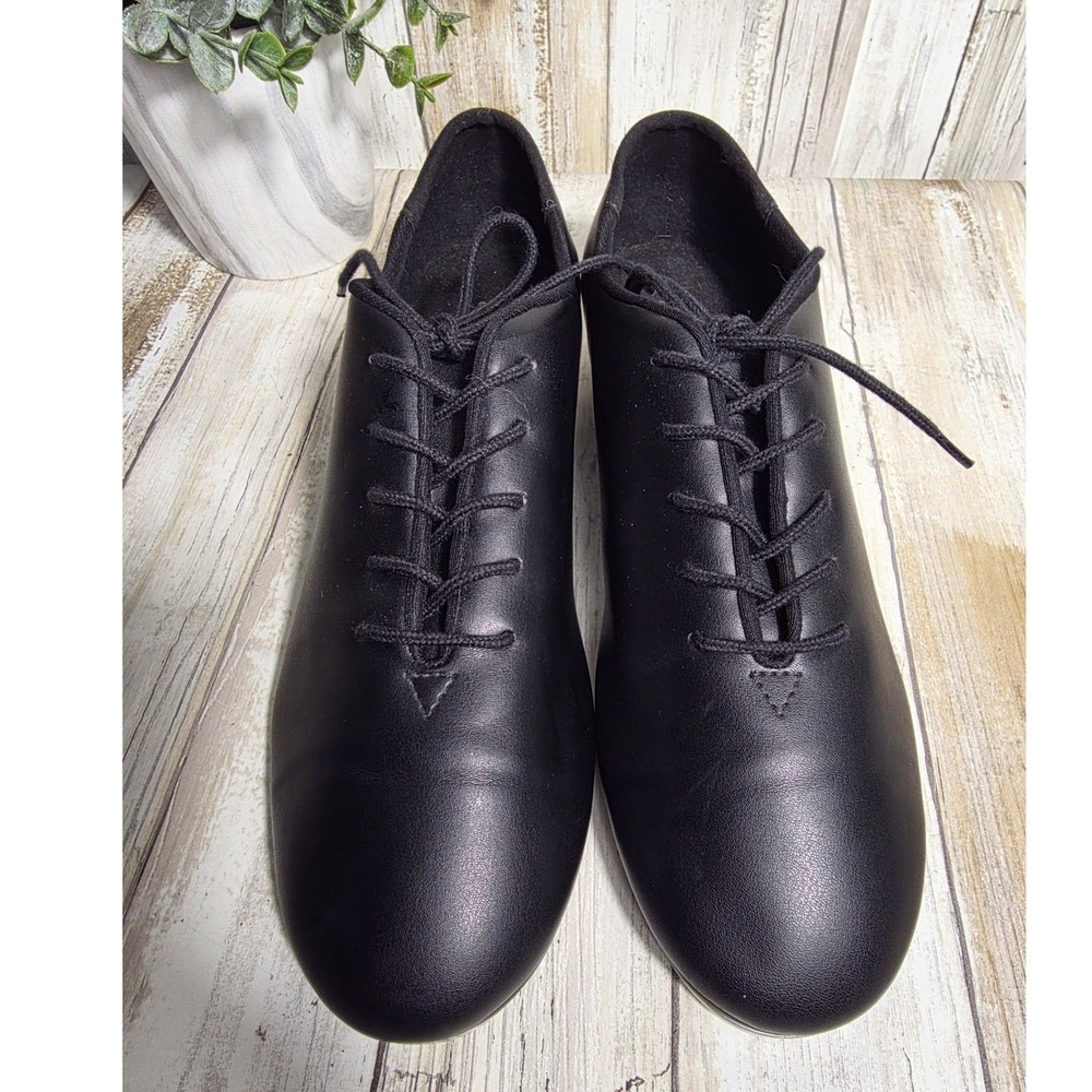 So Danca Tap Shoes Black Oxford Low Heel Vegan Leather Women 8.5L M TA-05